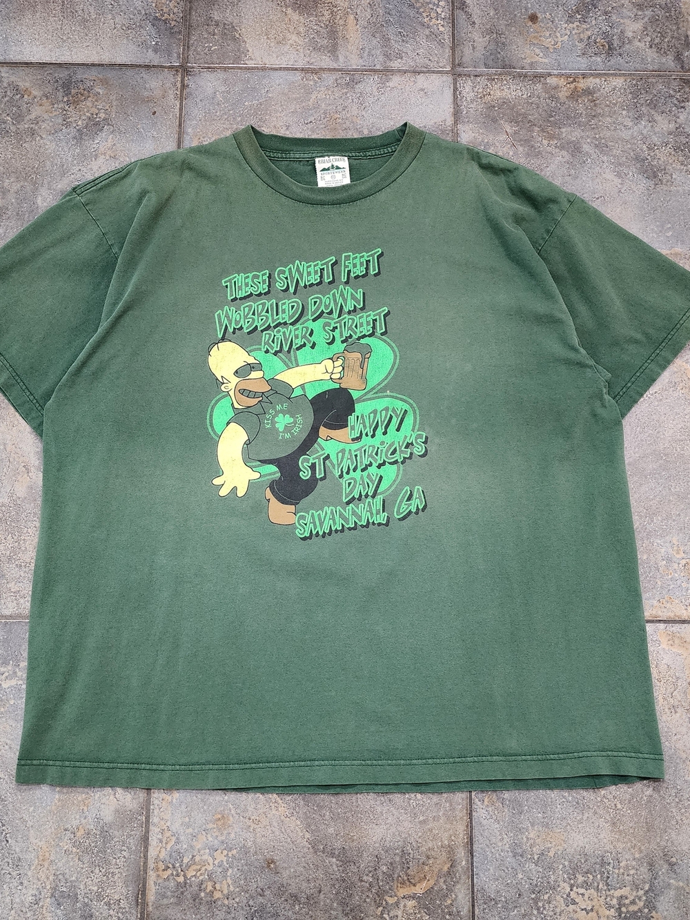 Vintage 2004 Homer Simpson Men's 2XL St Patrick's Day Savannah Georgia T Shirt